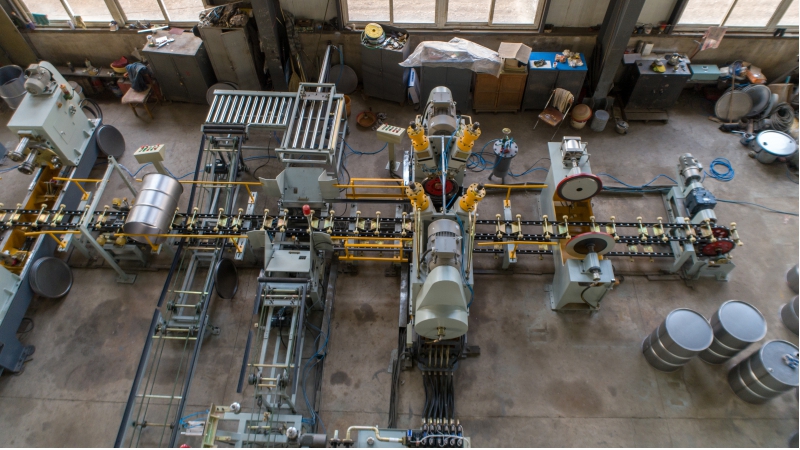 Línea de producción de bidones de acero de velocidad media