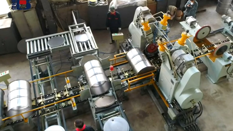 Línea de producción de bidones de acero