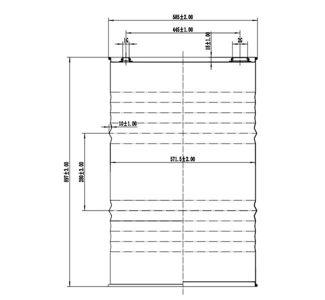 Especificaciones del tambor de acero 220L