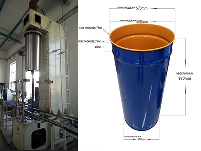 Máquina de producción de tambor de acero cónico