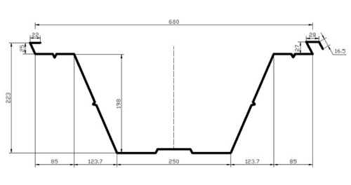 Máquina formadora de techos curvos de acero BH-1000-680